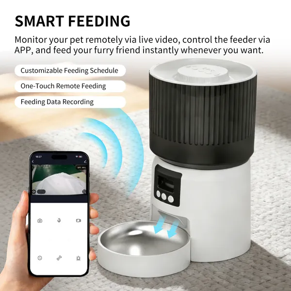 Intelligent Fully Automatic Pet Feeder, Timed And Quantitative Feeding, Remote Control For More Peace Of Mind