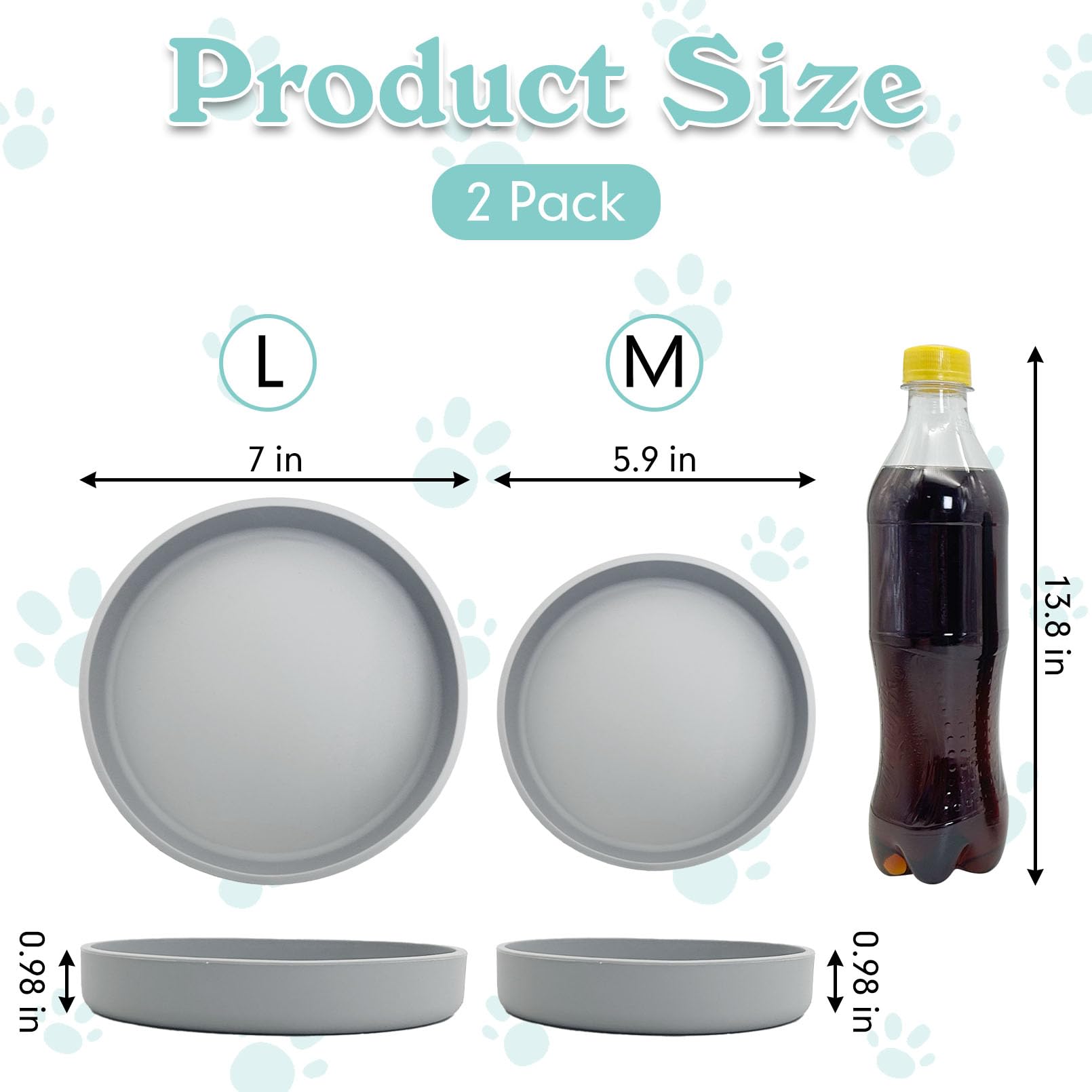 Silicone Cat Food Bowl Shallow Dishes  Wide Cats Bowls Kitty Plates Relief Whisker Fatigue Puppy Feeding Bowl For Dry Food And Wet Food Indoor