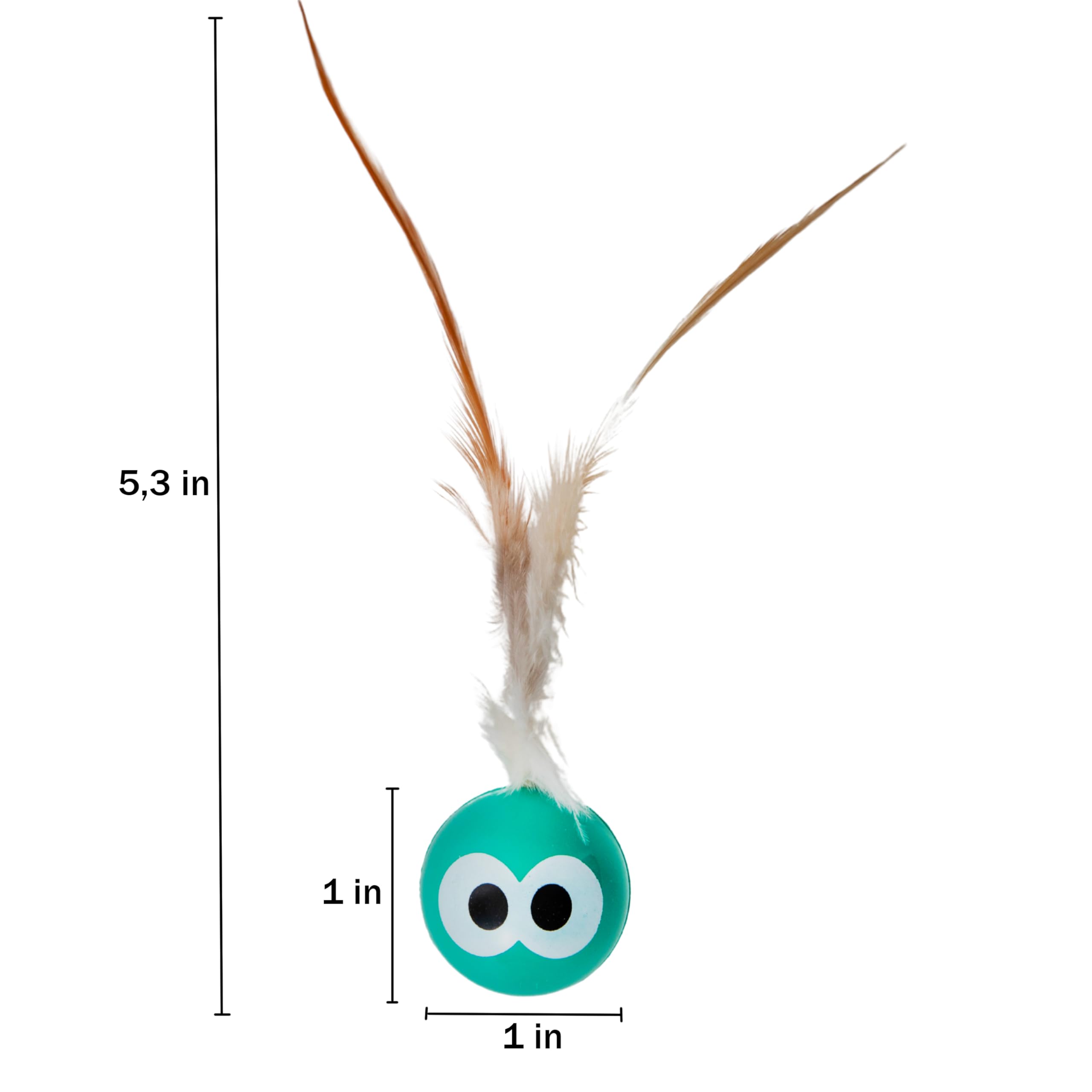 Bouncing Balls Cat Toy With Feather - Interactive Cat Bouncing Ball With Tail, Bouncing Cat Toy For Indoor Cats & Playful Kittens, Soft Colorful Feathers, 4 Count Pack