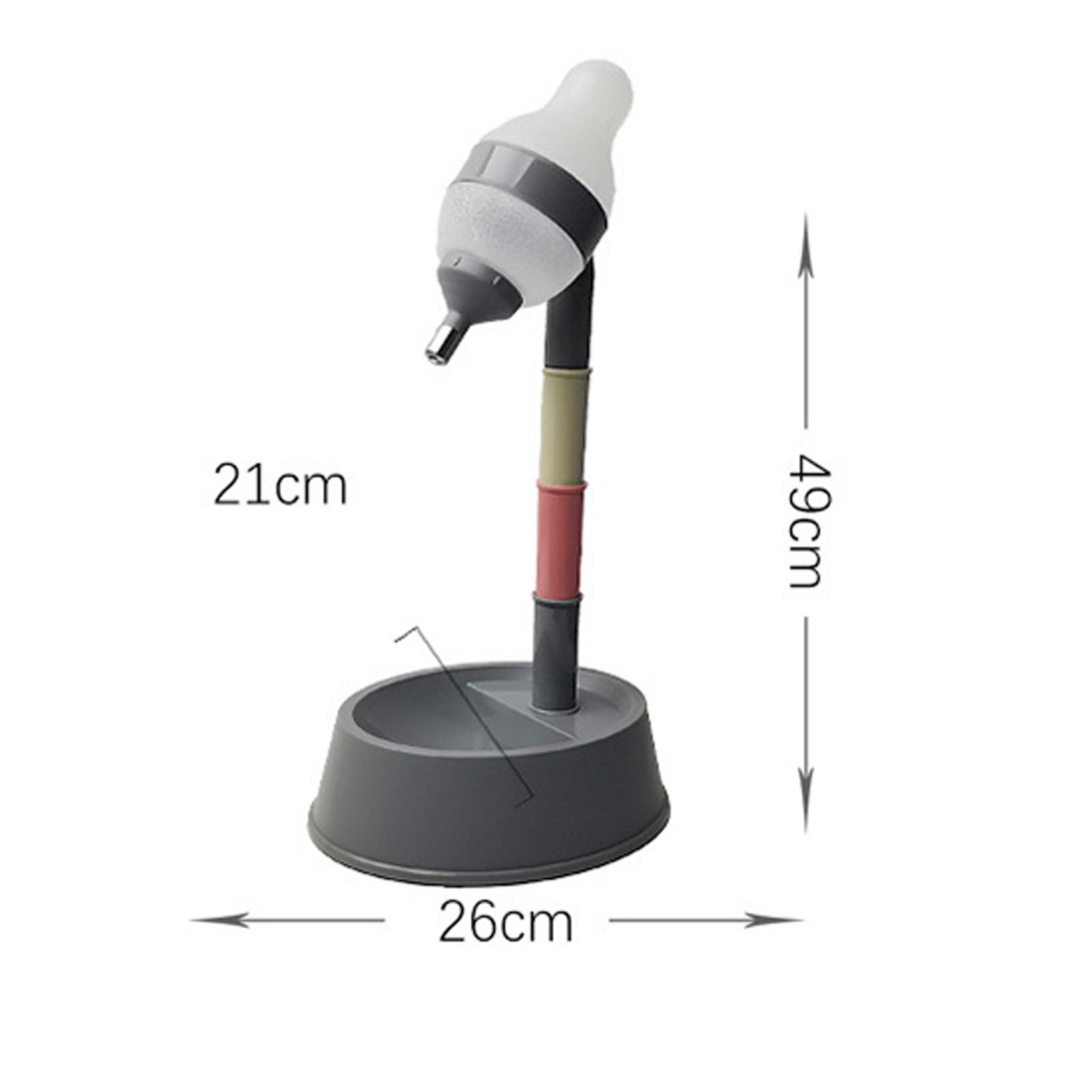 Standing Cat Water Dispenser Multipurpose Adjustable Height Automatic Dog Water Bottle Dispenser For Cats Dogs Pets Deep Gray Bottom