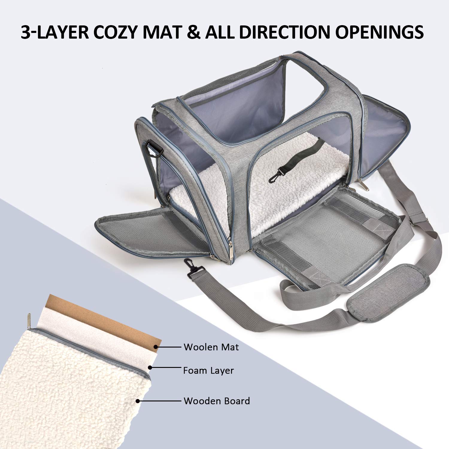 Cat Carriers Dog Carrier Pet Carrier For Small  Medium Cats Dogs Puppies, TSA Airline Approved Small Dog Carrier Soft Sided, Collapsible Waterproof Travel Puppy Carrier
