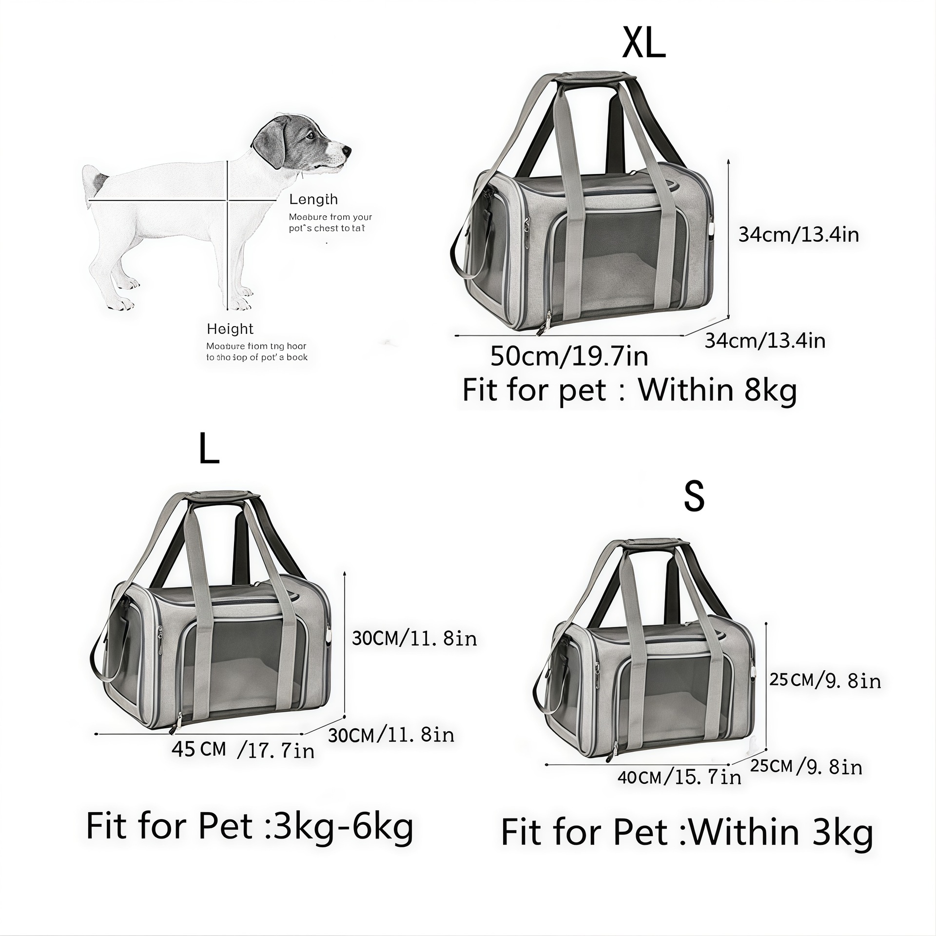 Cat Carriers Dog Carrier Pet Carrier For Small  Medium Cats Dogs Puppies, TSA Airline Approved Small Dog Carrier Soft Sided, Collapsible Waterproof Travel Puppy Carrier