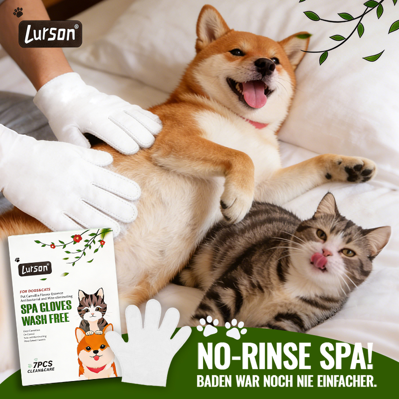 Pet Camellia Flower Antibacterial Dust-Removing Non-Washable SPA Gloves
