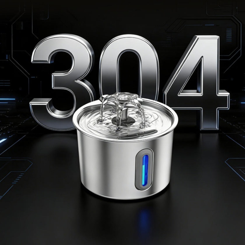 2.2L Cat Dog Water Fountain Automatic Pet Drink Dispenser Stainless Steel Bowl