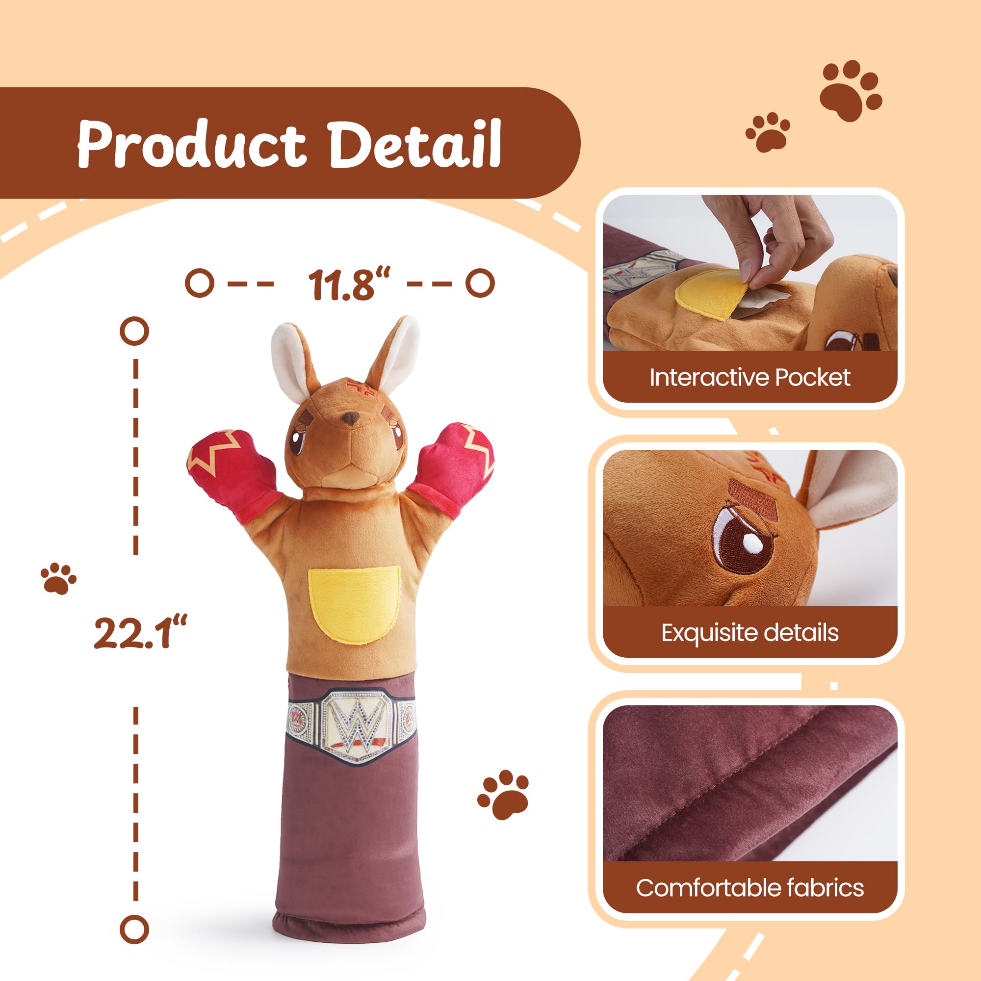 Cat Wrestling Glove, 22 Inch Cat Puppet Wrestler With 5 Catnip Pouches & 3 Layer Resistant Protection, Interactive Cat Toy With Treat Pocket For Boredom Relief & Mental Stimulation
