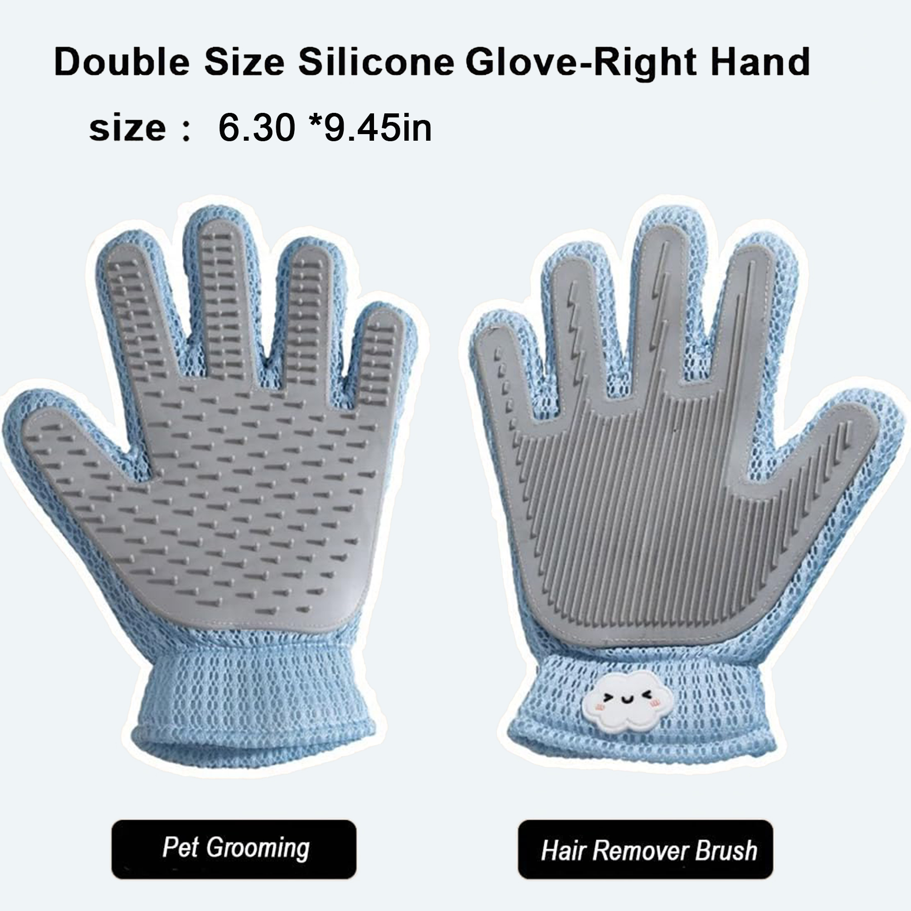 2in1 Double Sided Pet Grooming Glove, Deshedding Massage Brush Mitt For Cats & Dogs, Remove Loose Fur On Pets & Furniture, Easy Clean