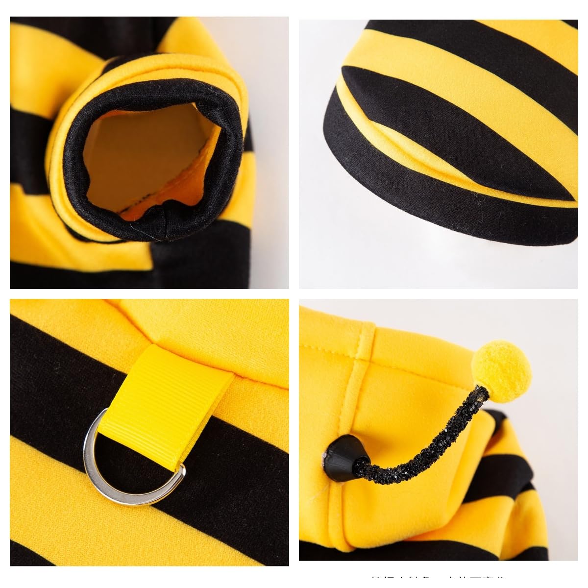Cute Cat Bee Costume - Pet Halloween Apparel Bumble Bee Cosplay Clothes Antennae, Soft Warm Fleece Hoodie For Cats, Kittens, And Small Dogs, Perfect For Festival Party And Photo Shoot
