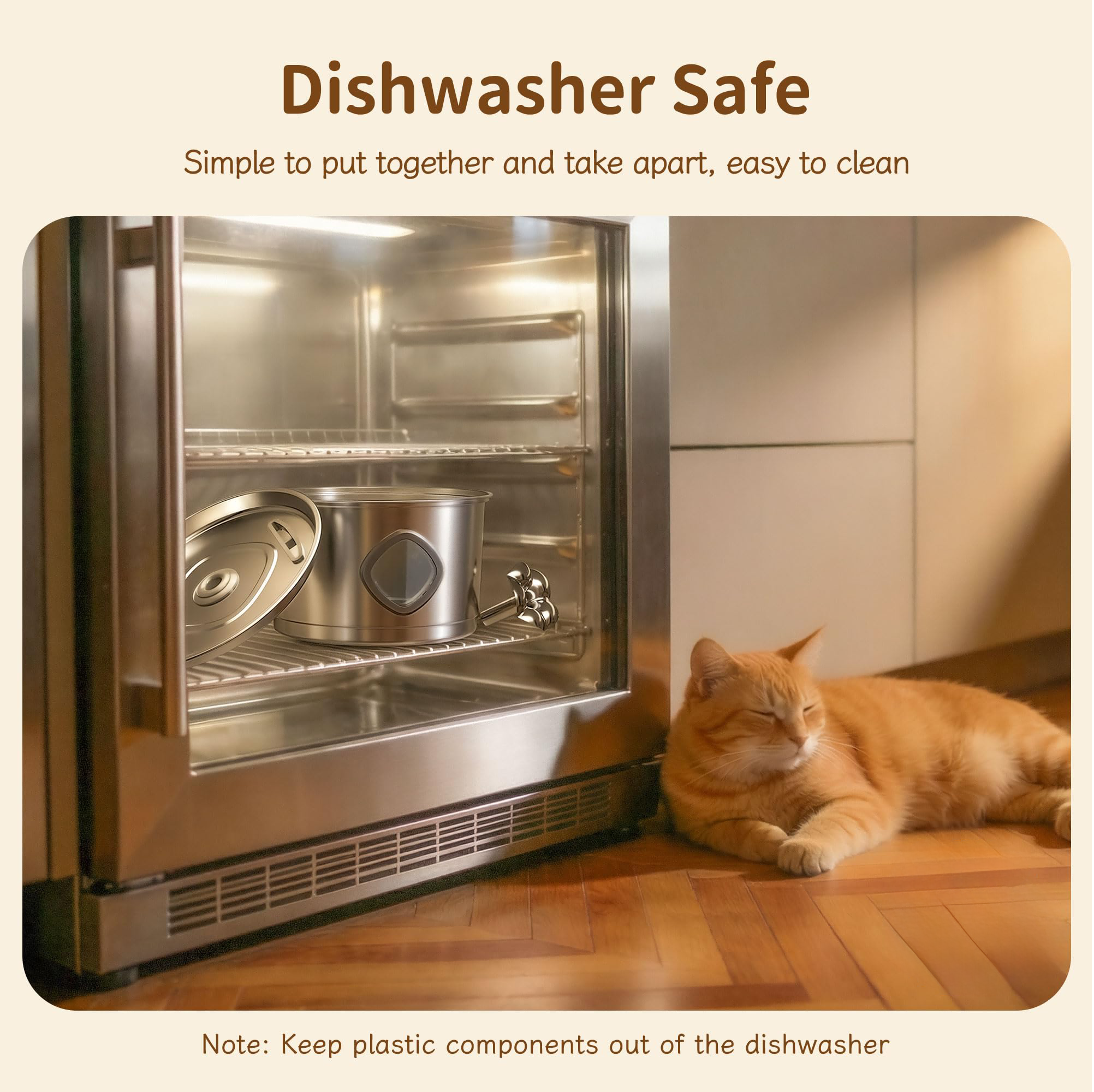 Cat Water Fountain Stainless Steel, 3.2L Automatic Quiet Drinking Fountain With 2 Filters 2 Sponges Water Level Window Gifts For Kitty Small Pets Indoor