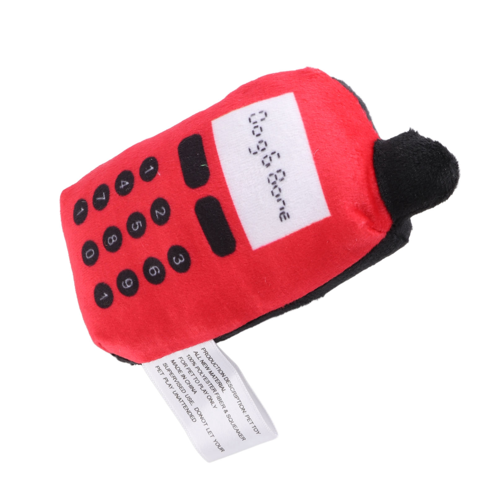 Plush Cell Phone Pet Dogs Cats Teether Teething Sounding Interactive Chew Toy (Red)