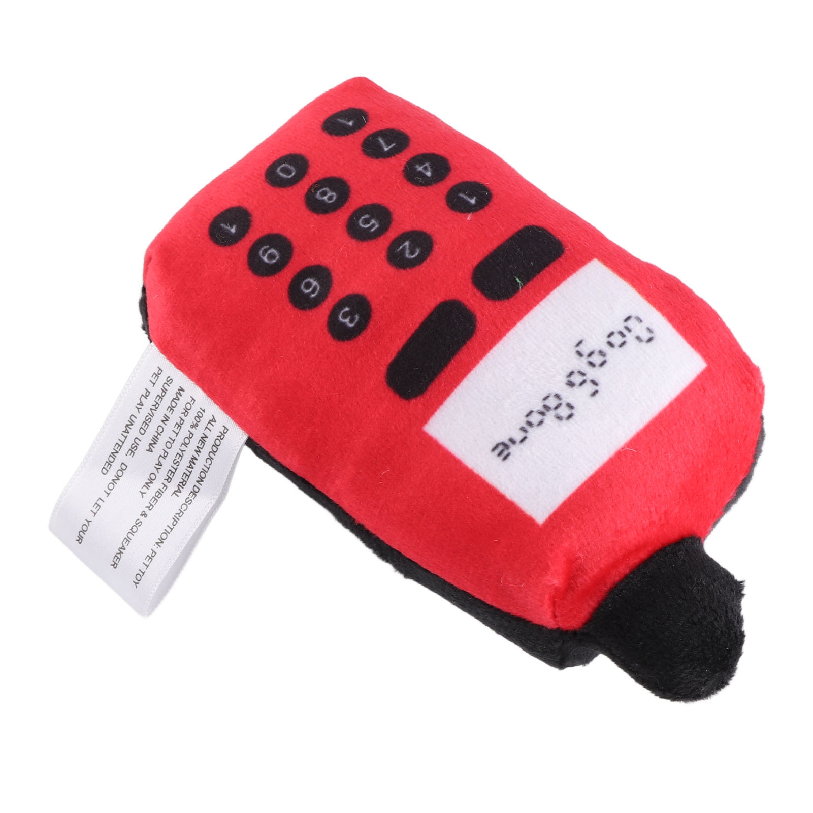 Plush Cell Phone Pet Dogs Cats Teether Teething Sounding Interactive Chew Toy (Red)