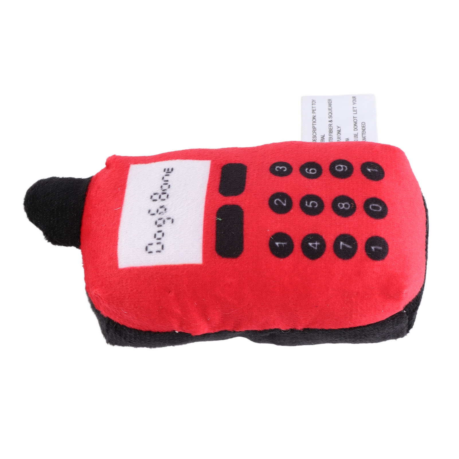 Plush Cell Phone Pet Dogs Cats Teether Teething Sounding Interactive Chew Toy (Red)