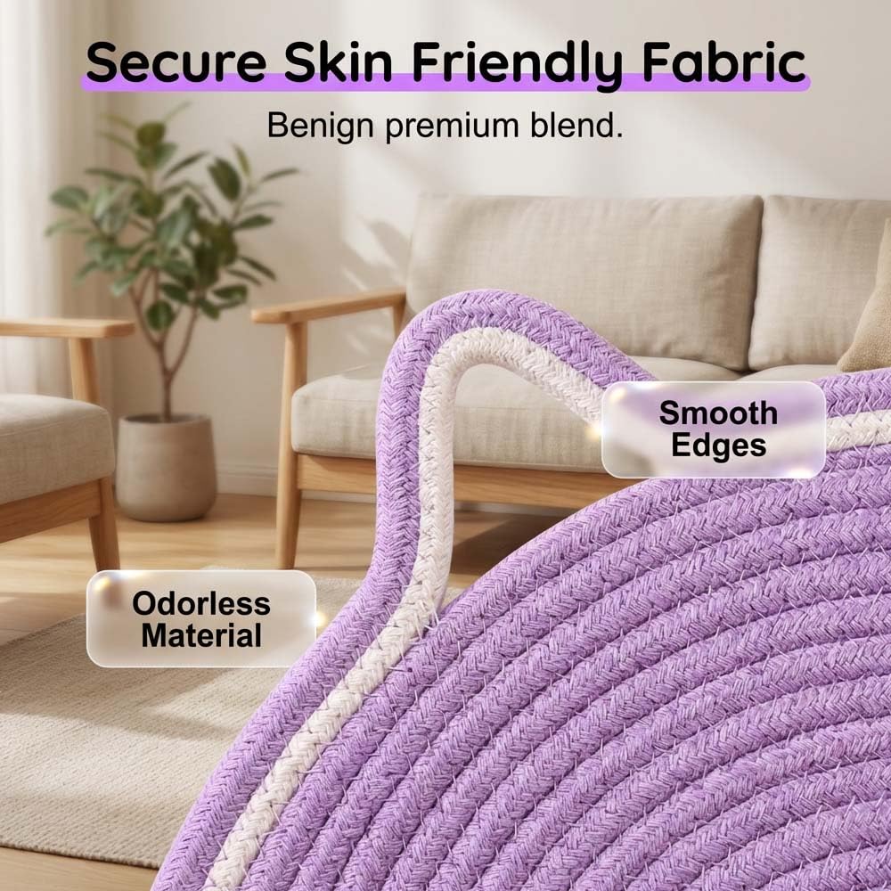 Cat Scratch Pad For Indoor Cats Kitten  Round Cat Scratcher Pad, Woven Cotton Rope Cat Scratching Mat, Couch Protector For Wall, Furniture, Carpets, Sofas