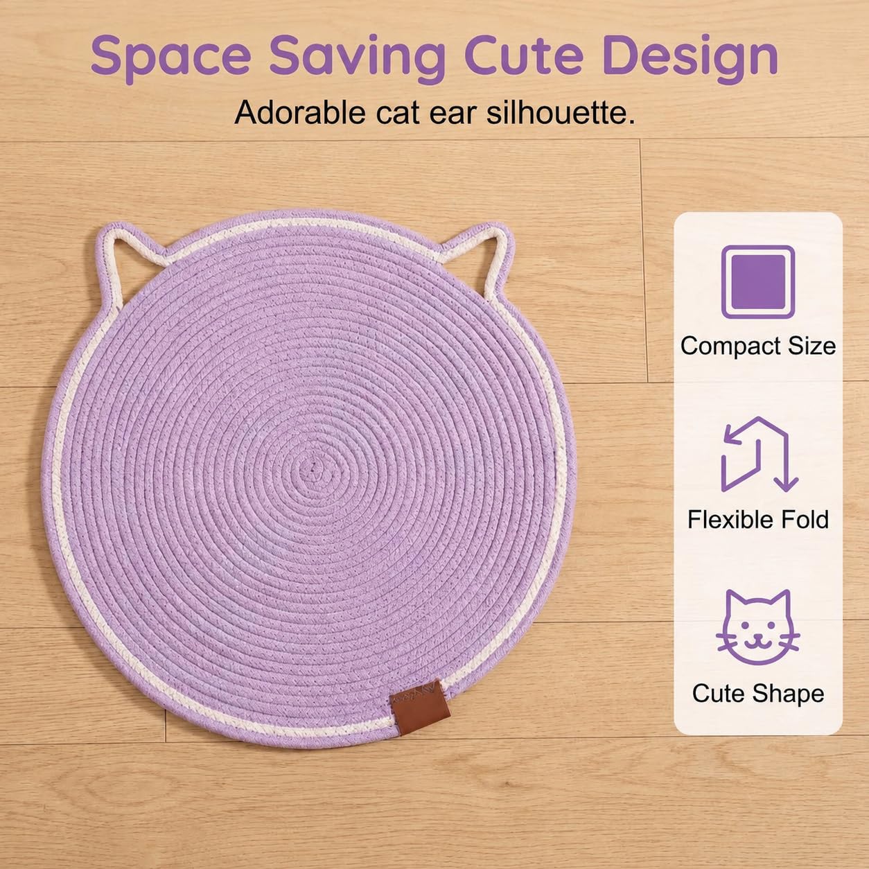 Cat Scratch Pad For Indoor Cats Kitten  Round Cat Scratcher Pad, Woven Cotton Rope Cat Scratching Mat, Couch Protector For Wall, Furniture, Carpets, Sofas