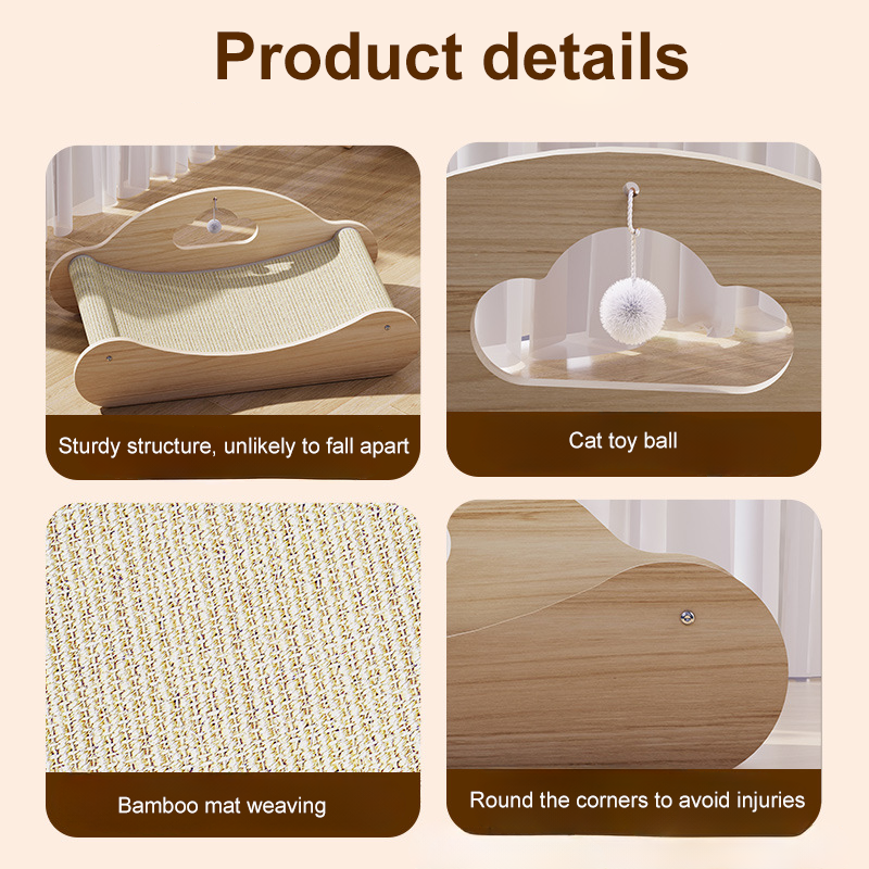 Sisal Large Cat Scratcher Bed, Comfy Chaise Lounge For Cats  Rest Scratch Play, Protects Furniture, Durable, Horizontal, No-Mess