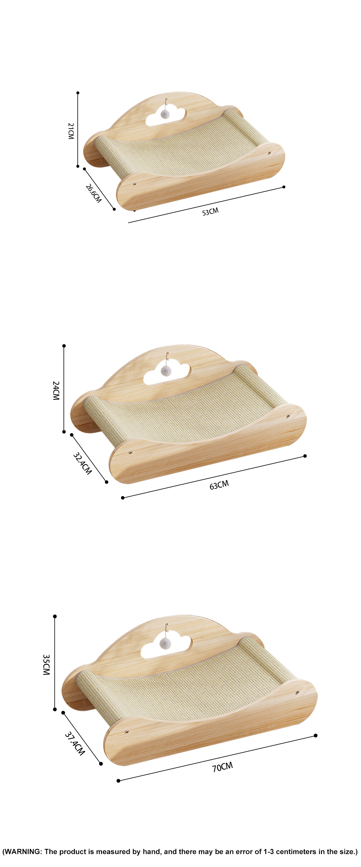 Sisal Large Cat Scratcher Bed, Comfy Chaise Lounge For Cats  Rest Scratch Play, Protects Furniture, Durable, Horizontal, No-Mess