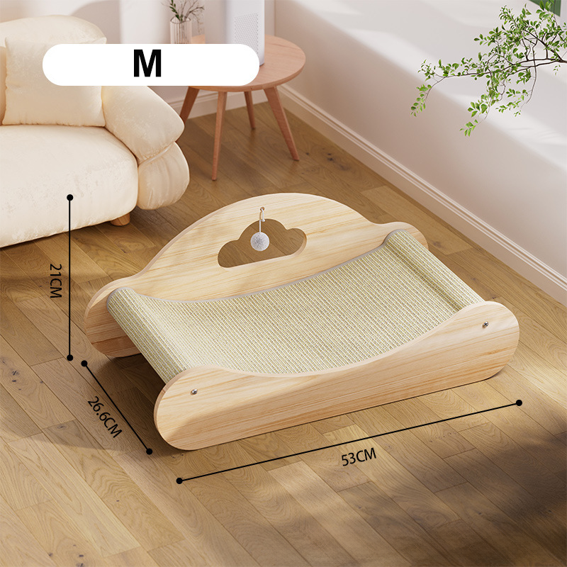 Sisal Large Cat Scratcher Bed, Comfy Chaise Lounge For Cats  Rest Scratch Play, Protects Furniture, Durable, Horizontal, No-Mess