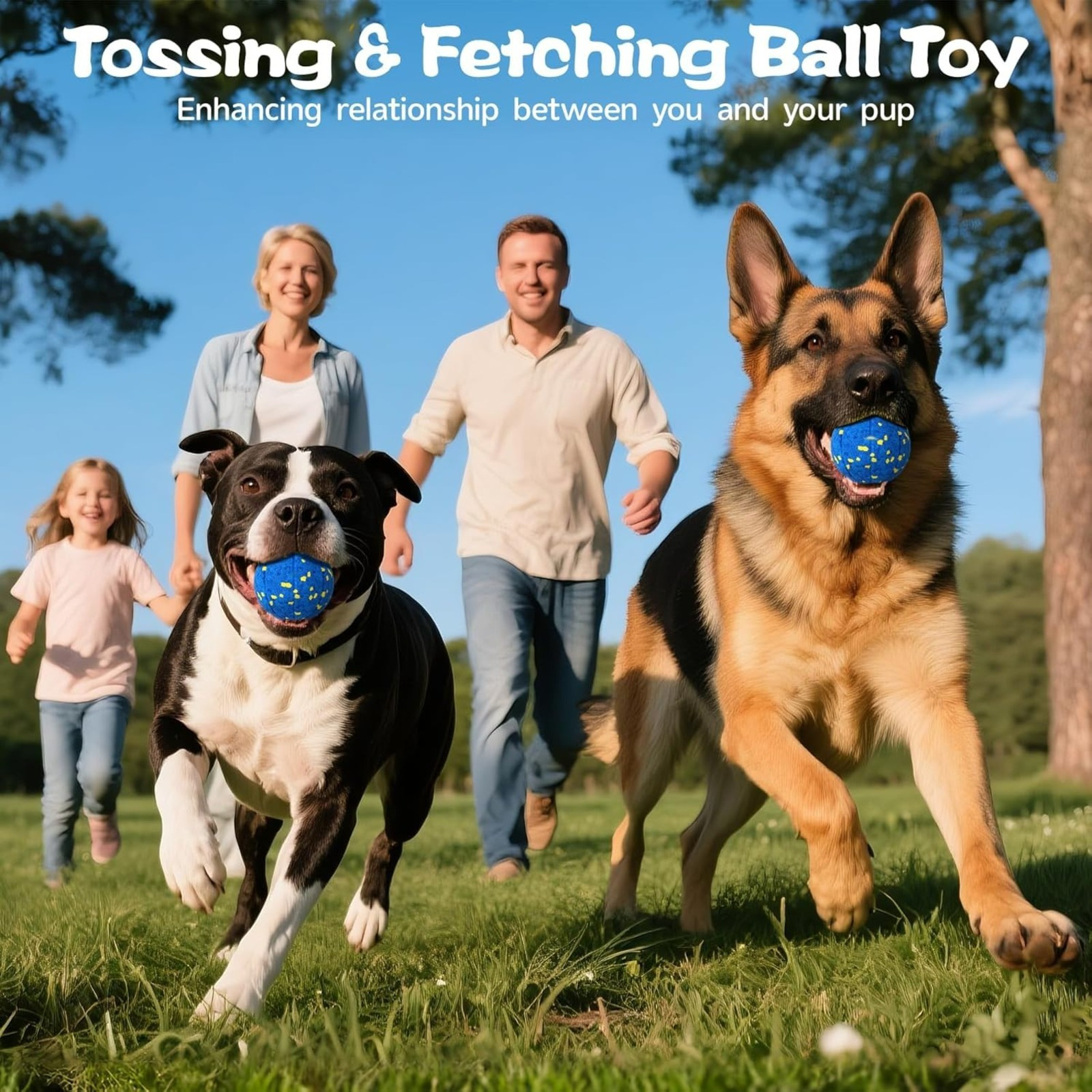 Blue Dog Toy Ball, Durable Pet Accessory For Outdoor Activities, Spring Festivals, And Garden Parties