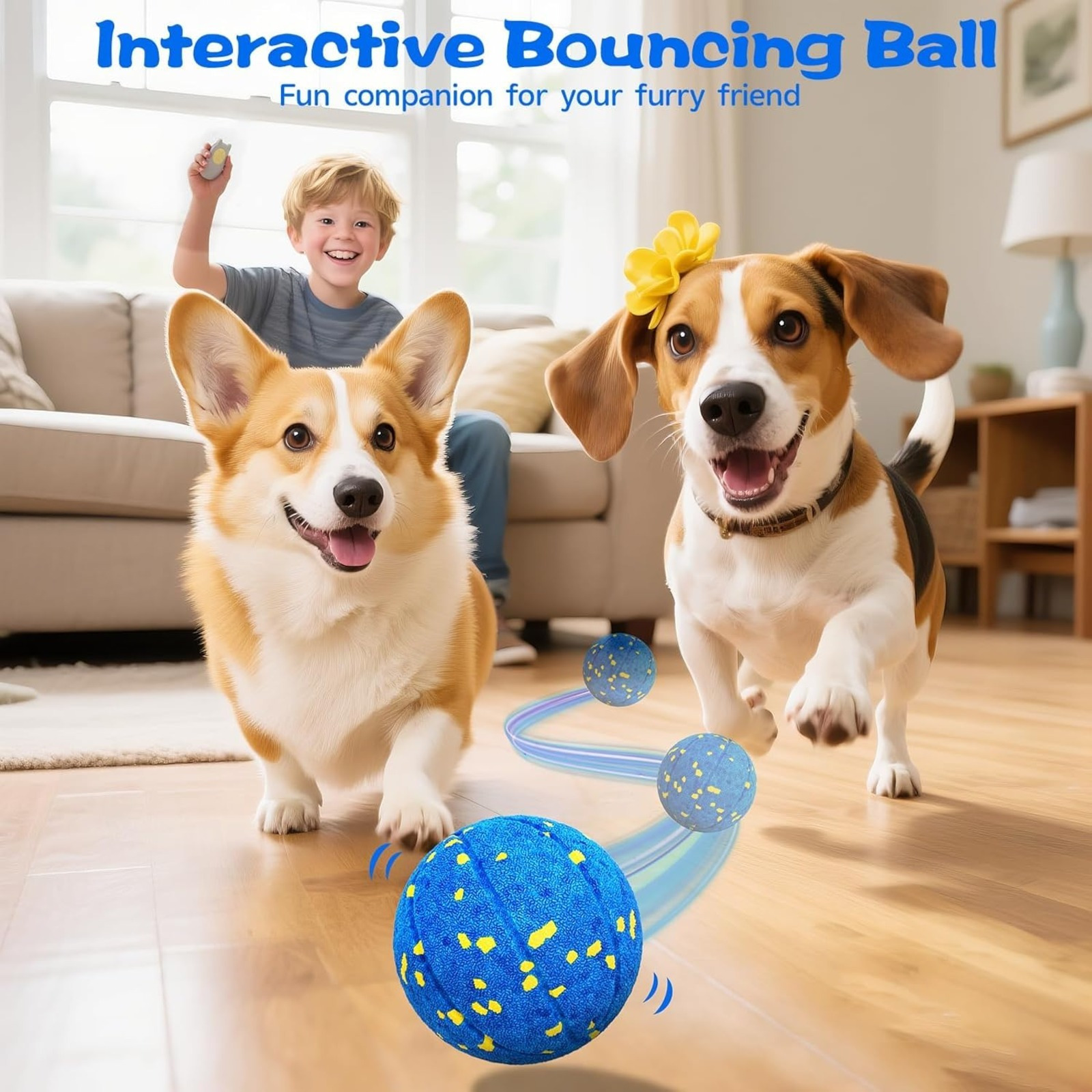 Blue Dog Toy Ball, Durable Pet Accessory For Outdoor Activities, Spring Festivals, And Garden Parties
