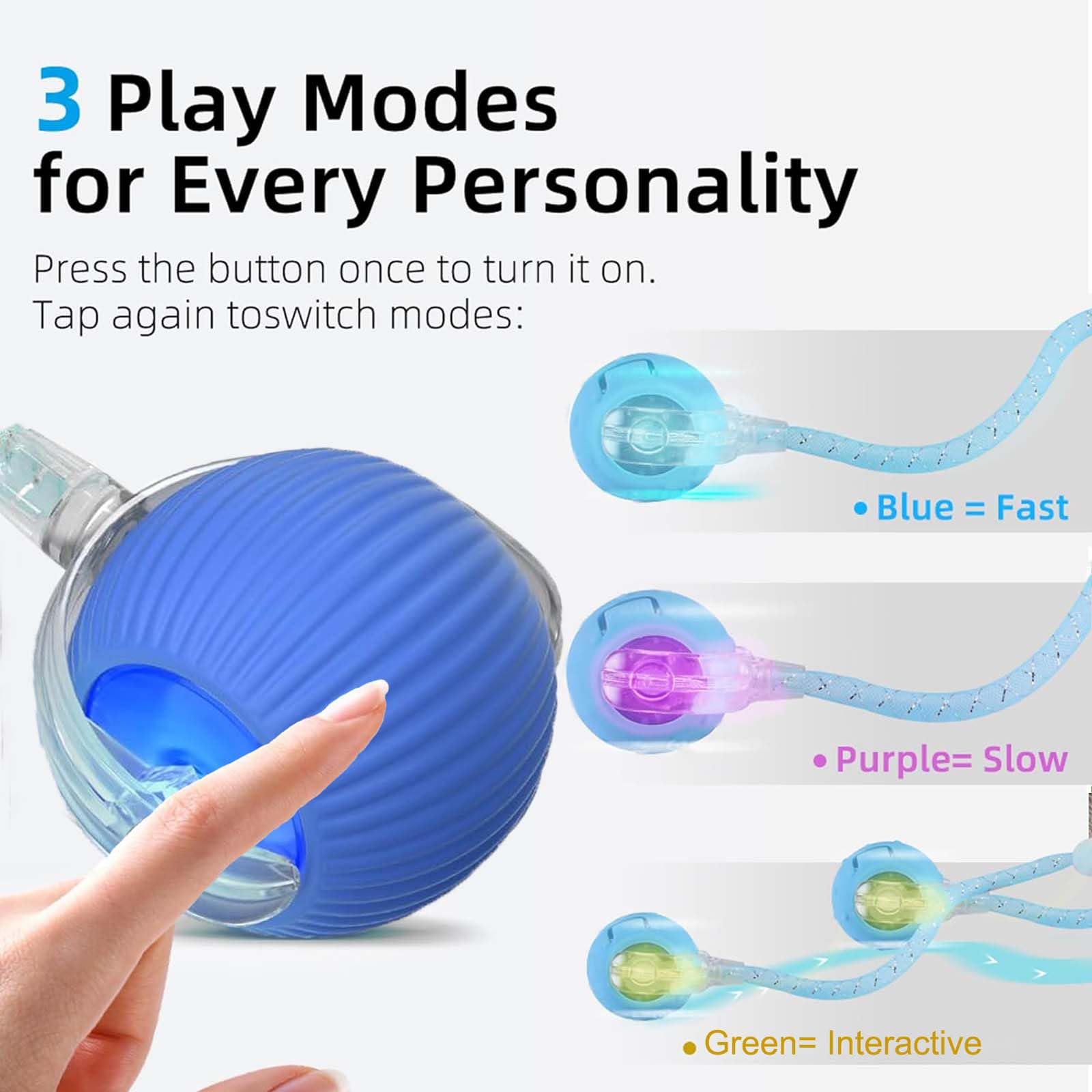 Tail Interactive Cat Toys For Indoor Cats, Motion Activate Cat Toy, Smart Kitten Rolling Ball Moving Ball Toys, Rechargeable Dog Cats Ball For Enrichment Exercise