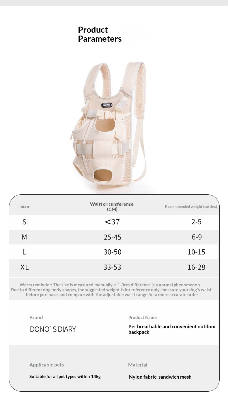 Hug-style Medium-to-small Pet Carrier Backpack For Outings