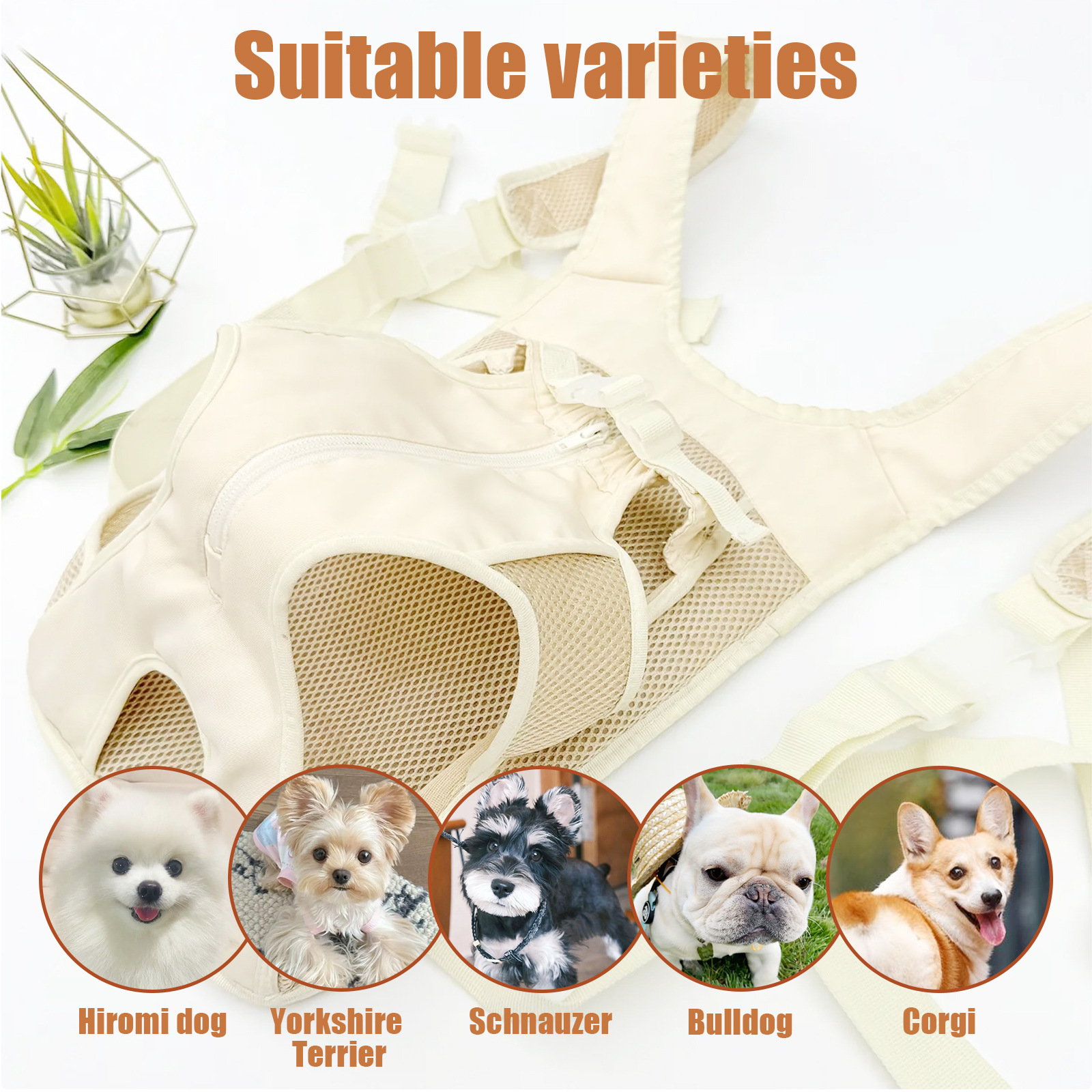 Portable Chest Harness Pet Carrier For Small And Medium-Sized Pets
