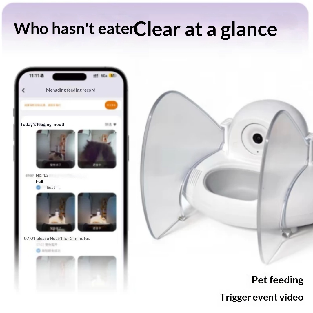 Smart Cat Feeder AI Facial Recognition Multi Cats Video Camera Gen Works For EU, US, UK, And AU