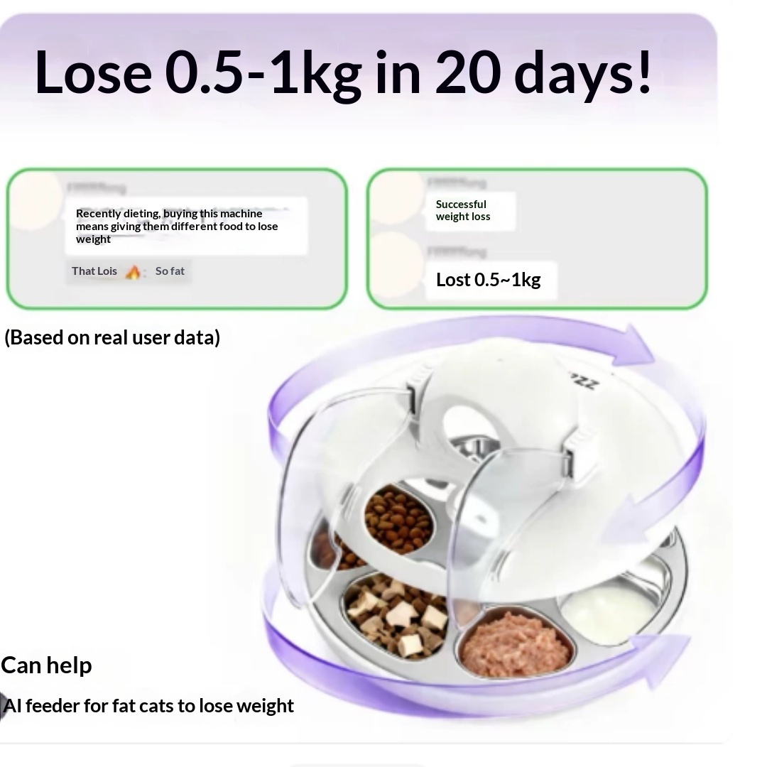 Smart Cat Feeder AI Facial Recognition Multi Cats Video Camera Gen Works For EU, US, UK, And AU