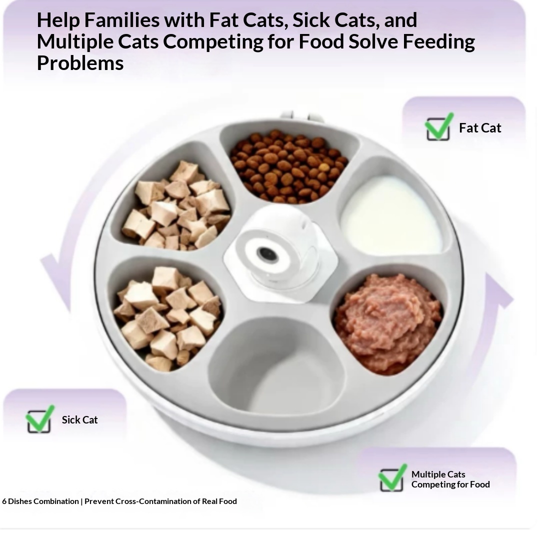 Smart Cat Feeder AI Facial Recognition Multi Cats Video Camera Gen Works For EU, US, UK, And AU