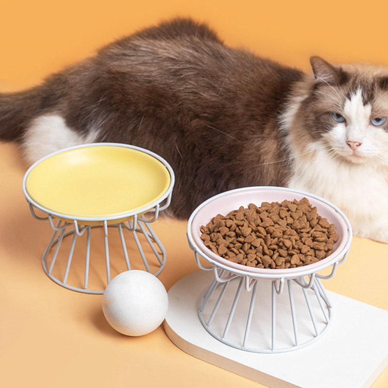 Elevated Pet Food Bowl Stand  Neck Support Feeding Rack For Cats And Dogs