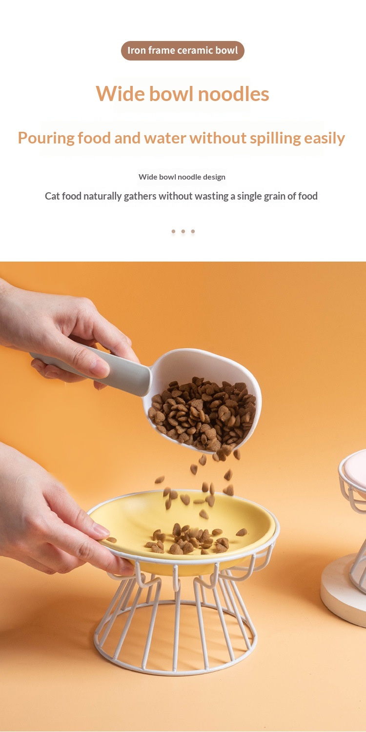 Elevated Pet Food Bowl Stand  Neck Support Feeding Rack For Cats And Dogs