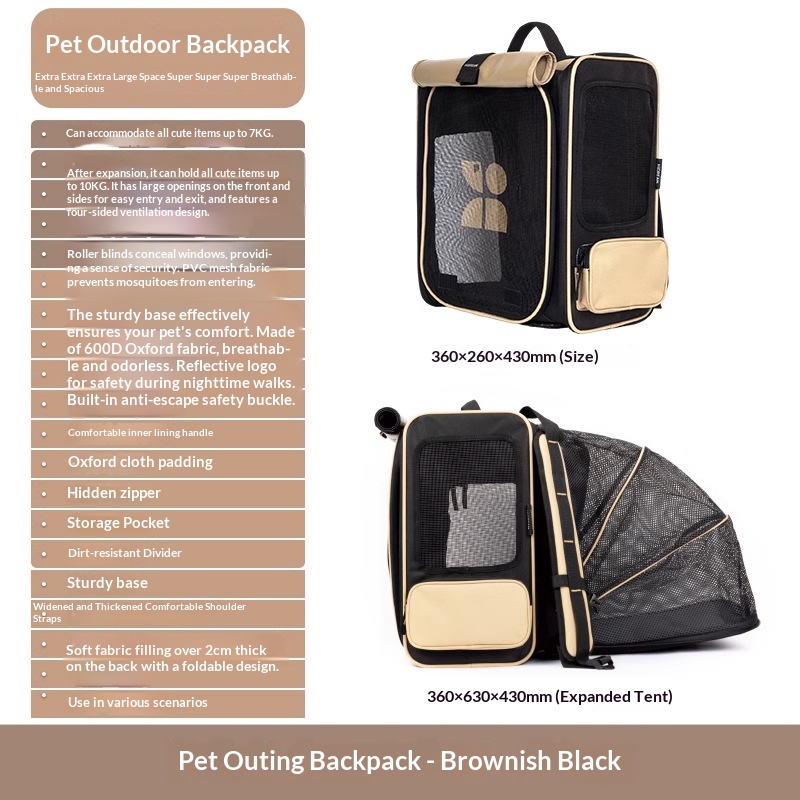 Pet Outdoor Backpack Portable And Breathable Pet Carrier