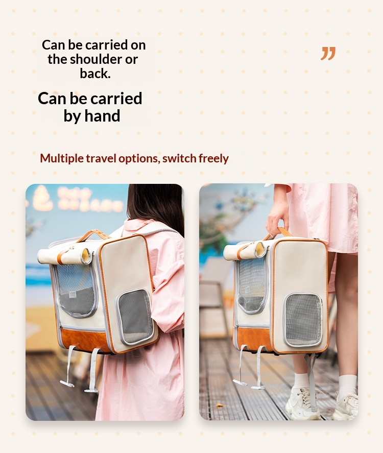 Non-deforming Portable Pet Backpack For Cats On The Go With Shoulder Straps