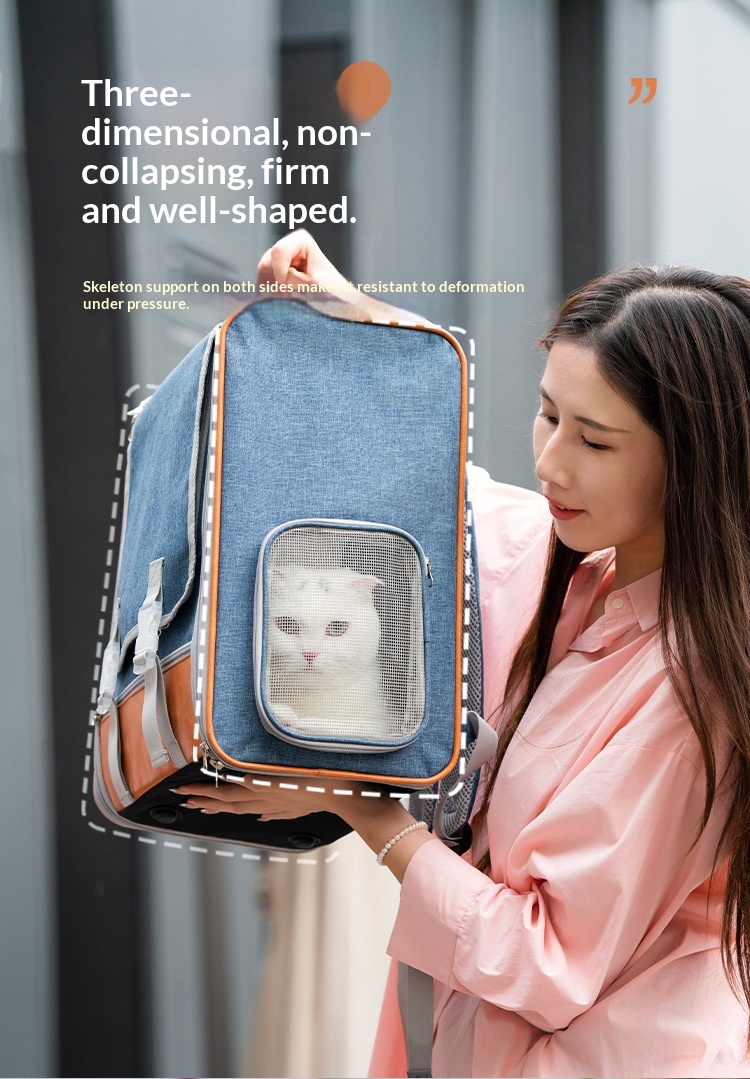 Non-deforming Portable Pet Backpack For Cats On The Go With Shoulder Straps