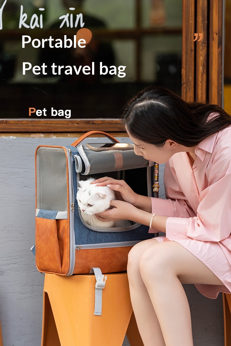 Non-deforming Portable Pet Backpack For Cats On The Go With Shoulder Straps