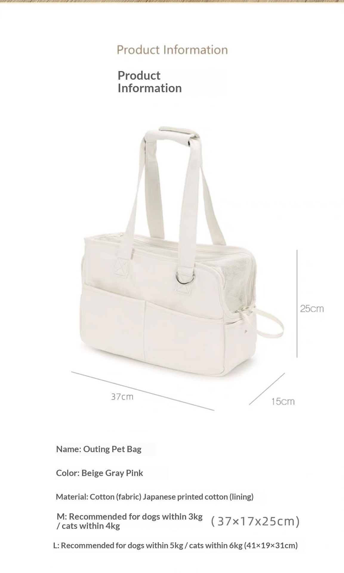 Outdoor Breathable Cat And Dog Carrier Compact And Portable For Pet Outings