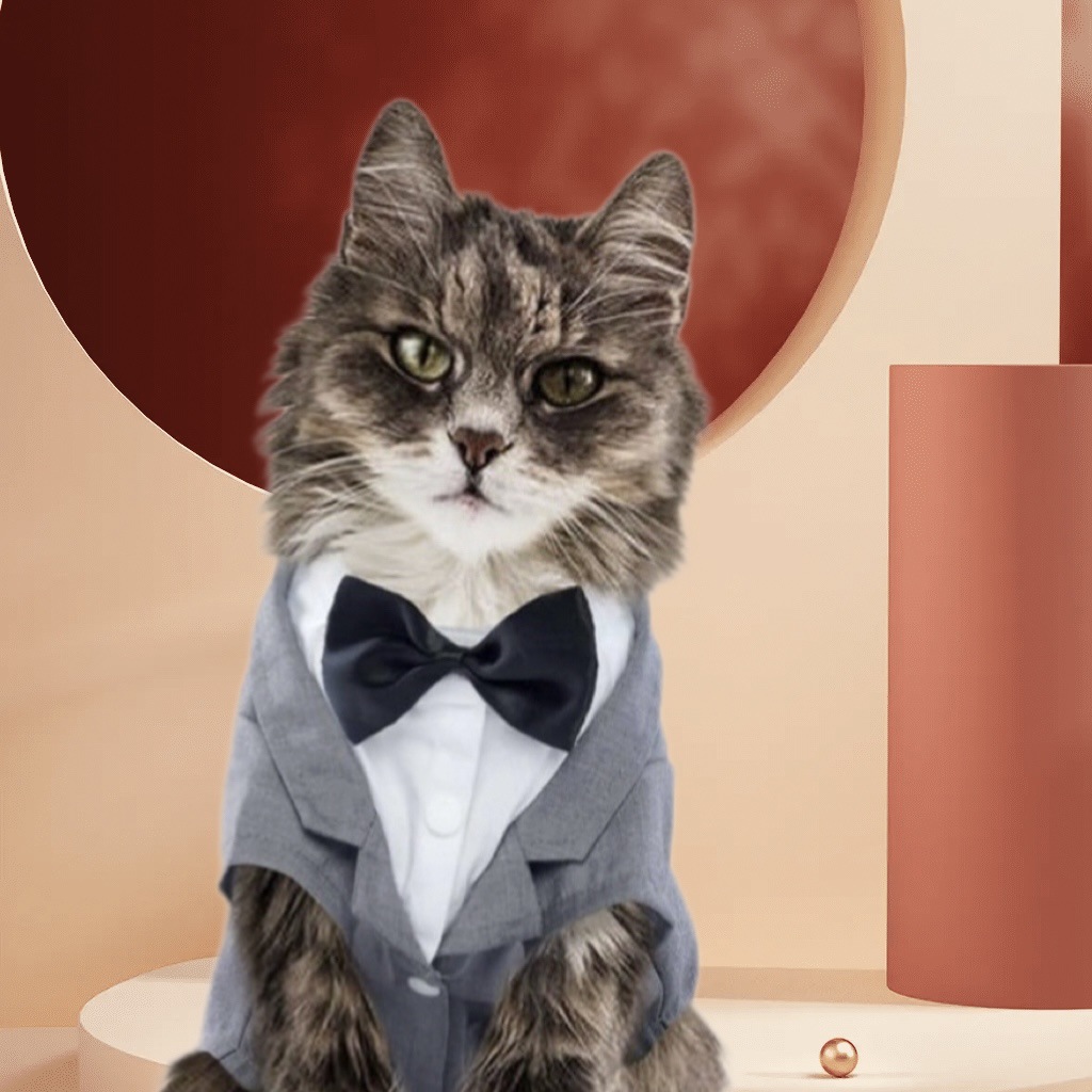 Pet Cat Tuxedo Outfit Kitten Shirt