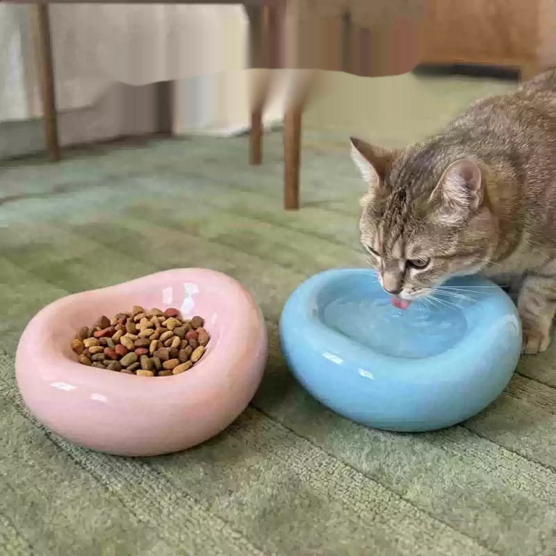 Ceramic Tip-Proof Cat Food Bowl