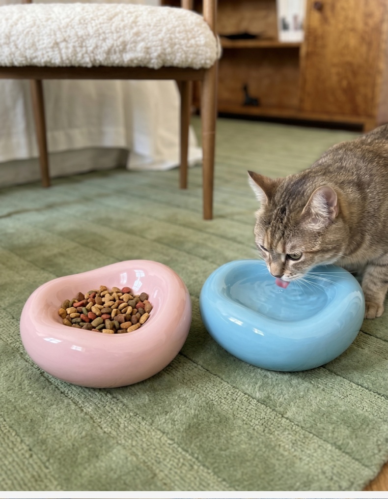 Ceramic Tip-Proof Cat Food Bowl