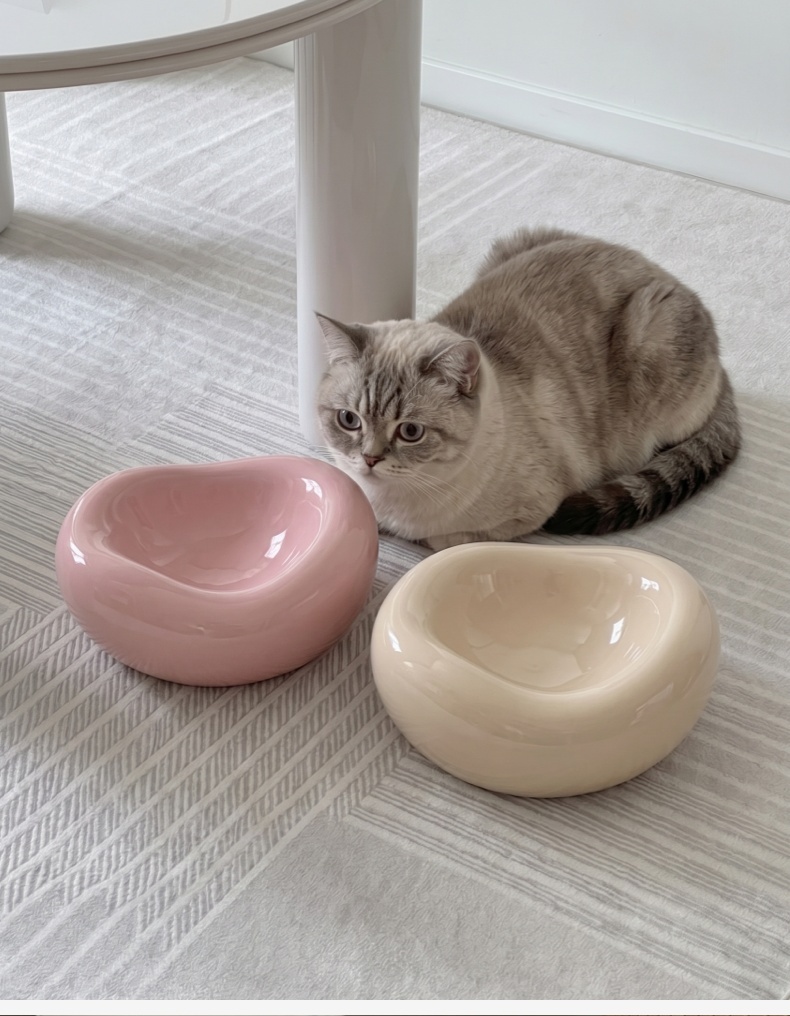 Ceramic Tip-Proof Cat Food Bowl