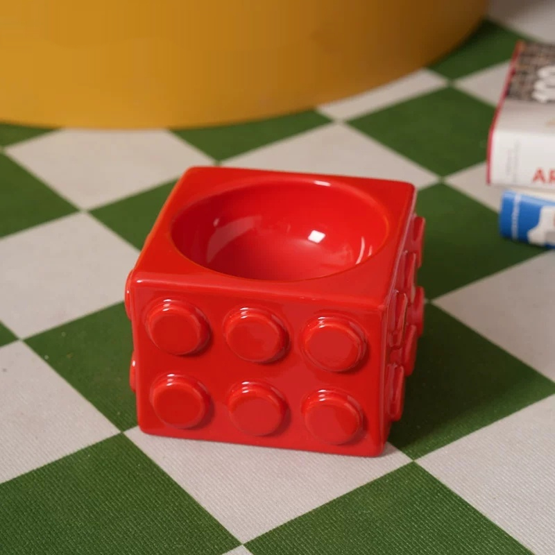Building Block Pet Ceramic Water Bowl