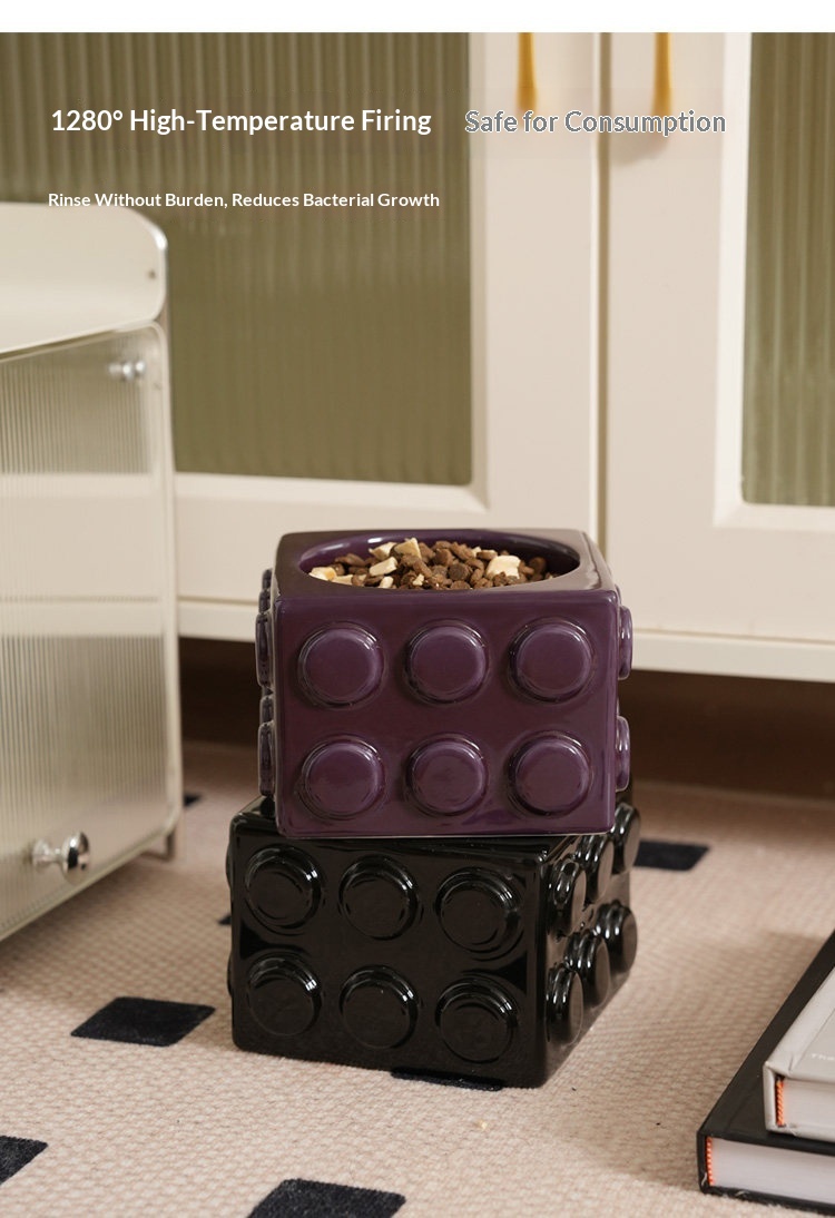 Building Block Pet Ceramic Water Bowl
