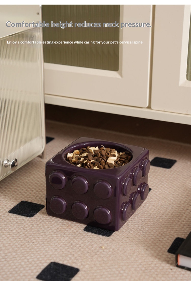 Building Block Pet Ceramic Water Bowl