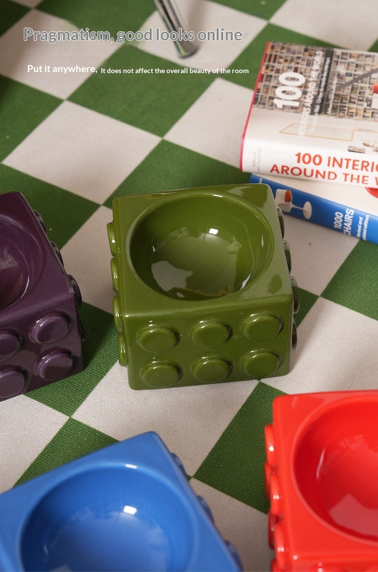 Building Block Pet Ceramic Water Bowl