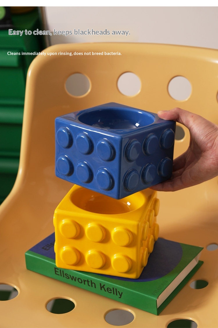 Building Block Pet Ceramic Water Bowl