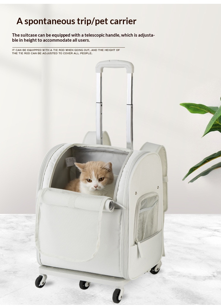 Japan-Korea Pet Carrier With Wheels, Portable And Large Capacity For Outings