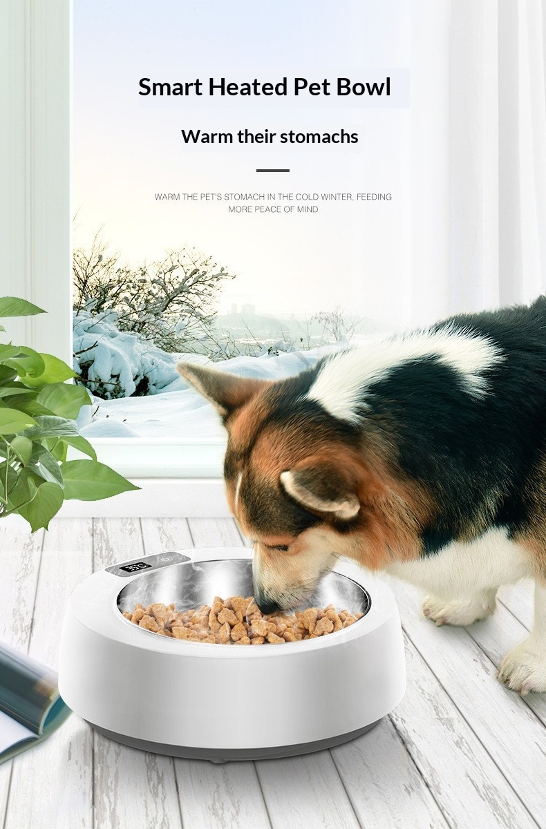 Food-grade Stainless Steel Smart Heated Pet Bowl