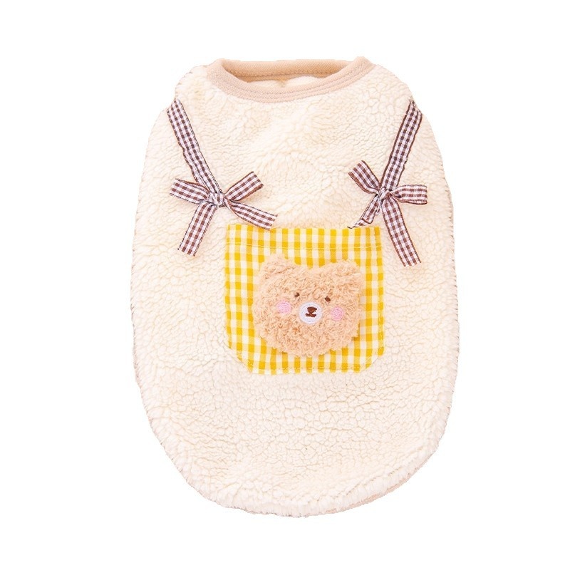 Cute Autumn Winter Dog Hoodie With A Little Bear Pocket