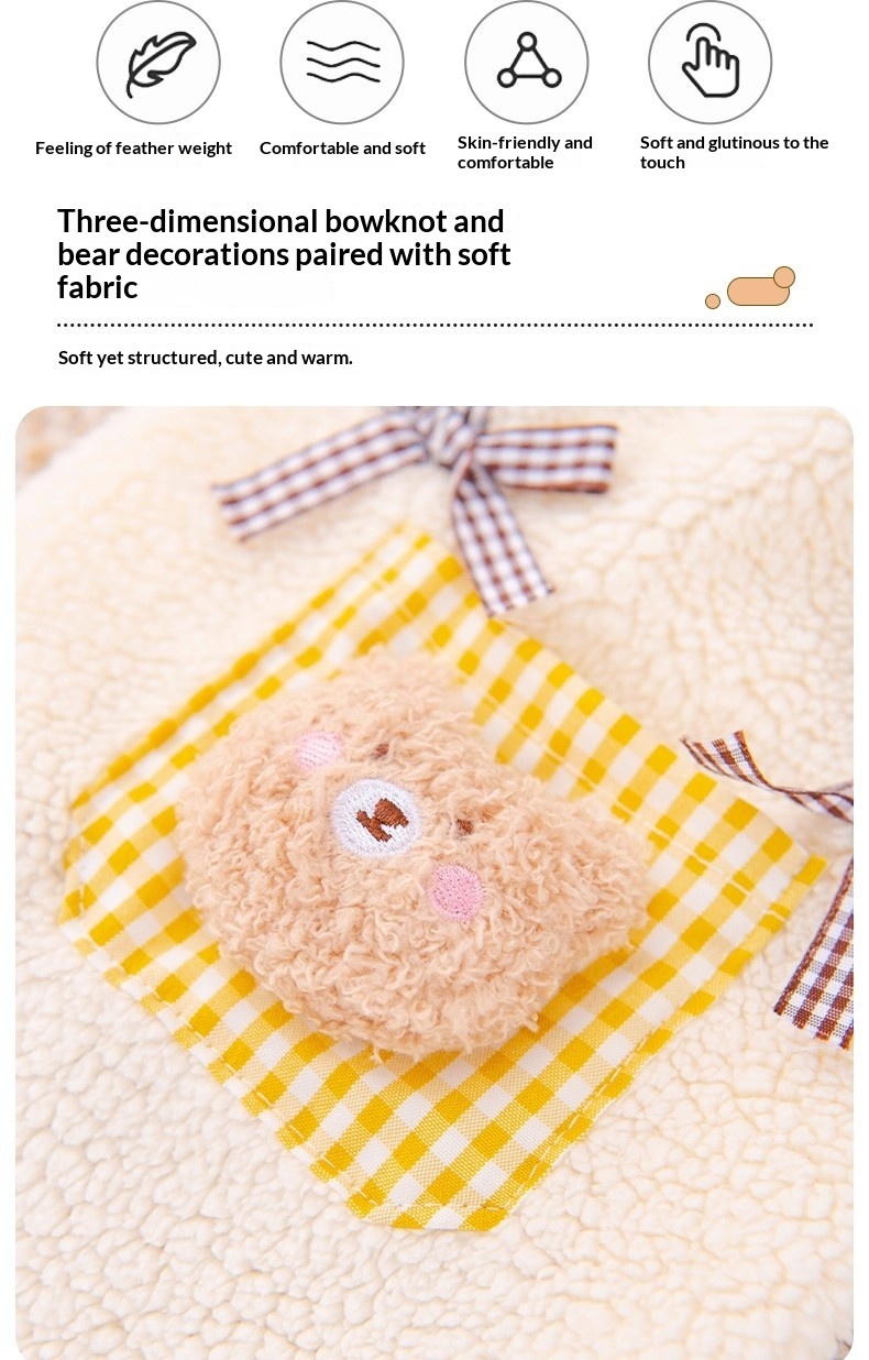 Cute Autumn Winter Dog Hoodie With A Little Bear Pocket