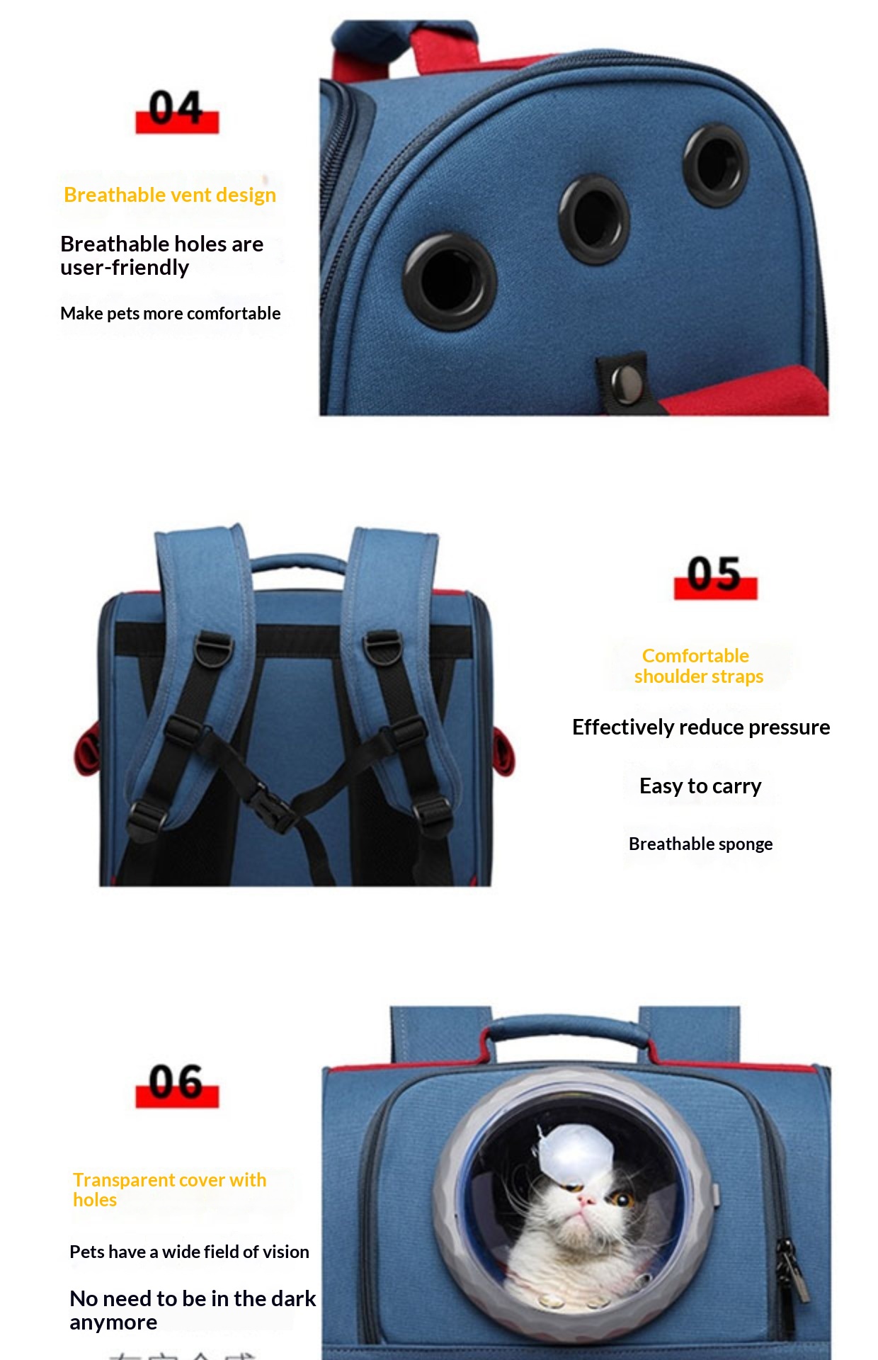 Large Portable Cat Carrier Backpack With Shoulder Straps And Handles For Outings