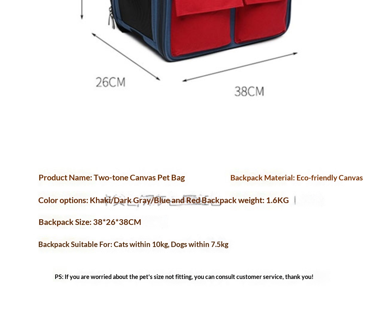 Large Portable Cat Carrier Backpack With Shoulder Straps And Handles For Outings